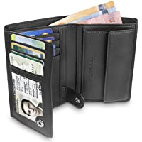 TRAVANDO Cartera Hombre „DUBLIN“ con Bloqueador RFID- Billetera Negra- Tarjetero- Monedero Varón- Portamonedas- Regalo…